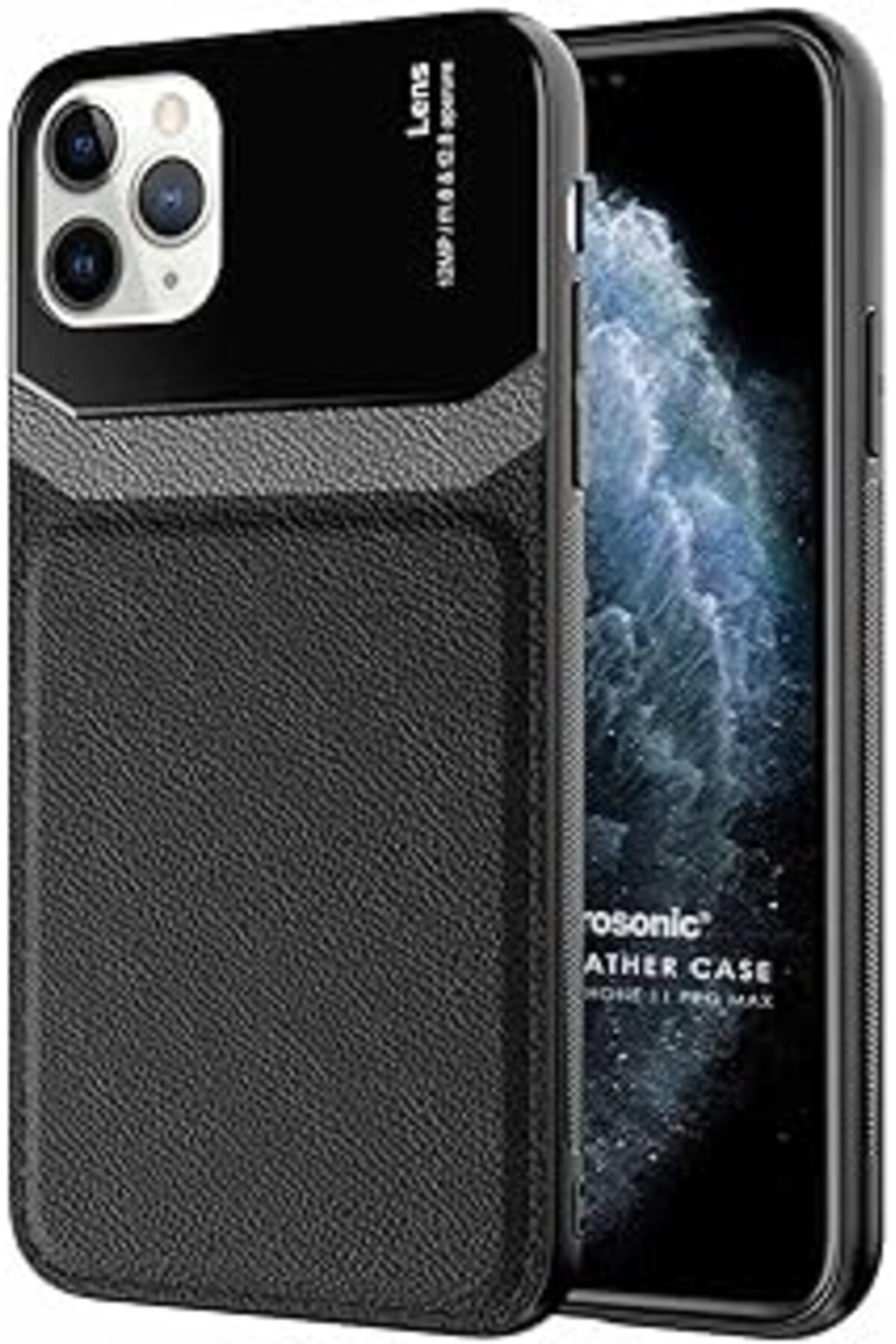 Karachil Microsonic Apple Iphone 11 Pro Max Kılıf Uniq Leather Siyah