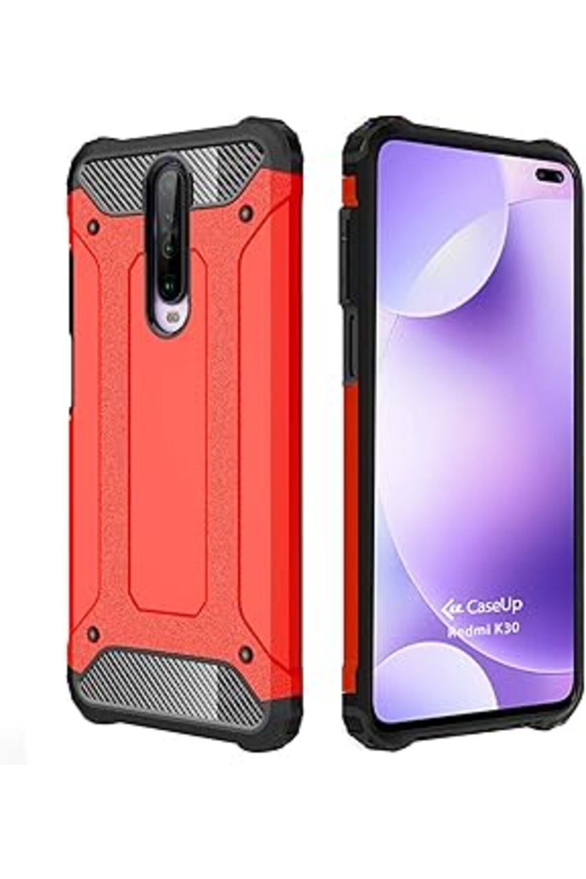 Pazarcan Caseup Xiaomi Redmi K30 Uyumlu Kılıf, Caseup Tank Kırmızı
