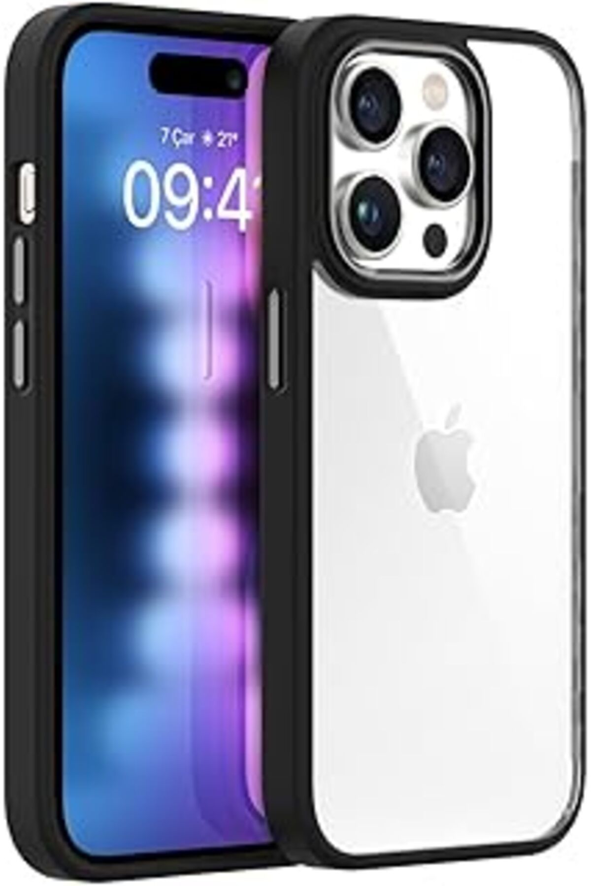 Pazarcan Buff Labs Buff Iphone 15 Pro Max Ile Uyumlu New Air Bumper Kılıf, Koruyucu Telefon Kılıfı (Siyah)
