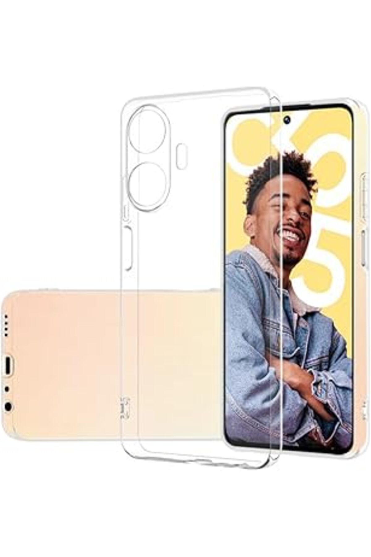 Pazarcan Zore Realme Ile Uyumlu C55 Kılıf Zore Süper Silikon Kapak Renksiz
