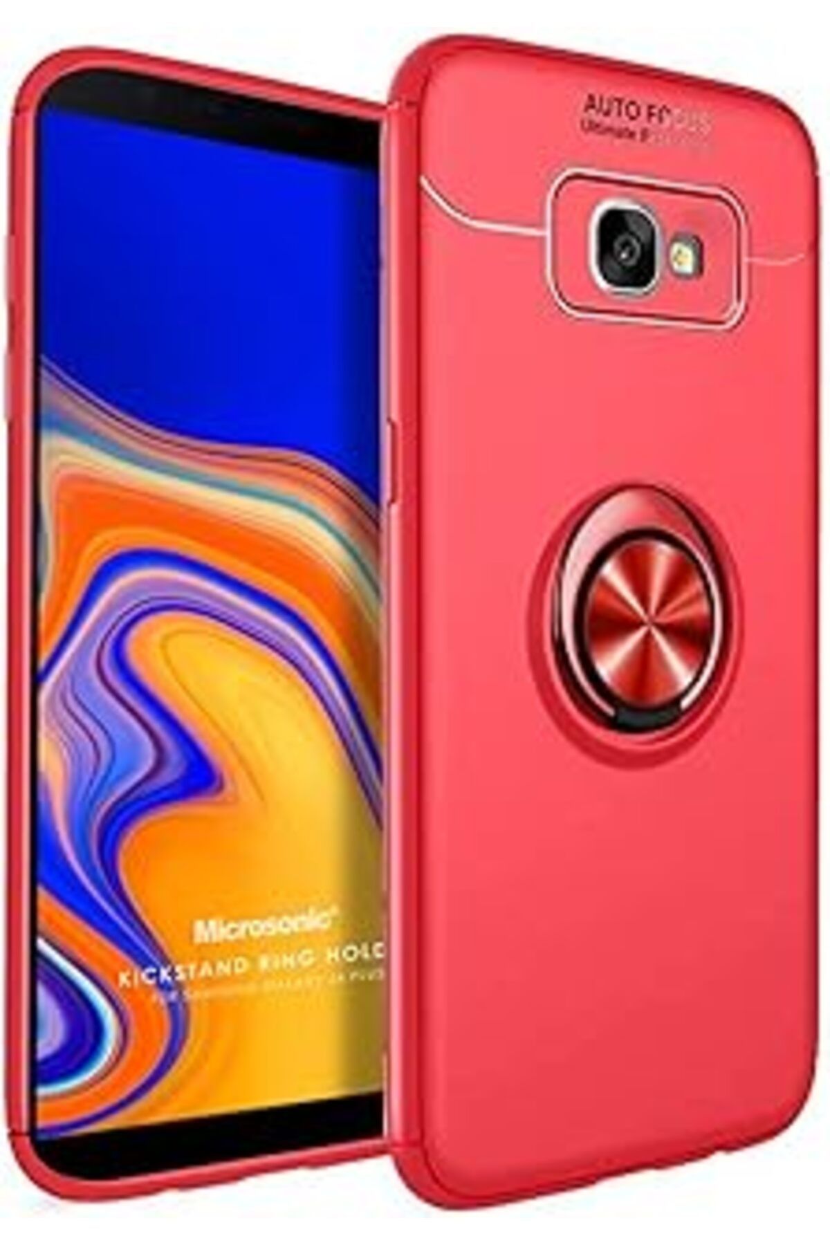 Pazarcan Microsonic Galaxy J4 Core Kılıf Kickstand Ring Kırmızı [Galaxy J4 Core Ile Uyumlu Kılıf - Kırmızı]