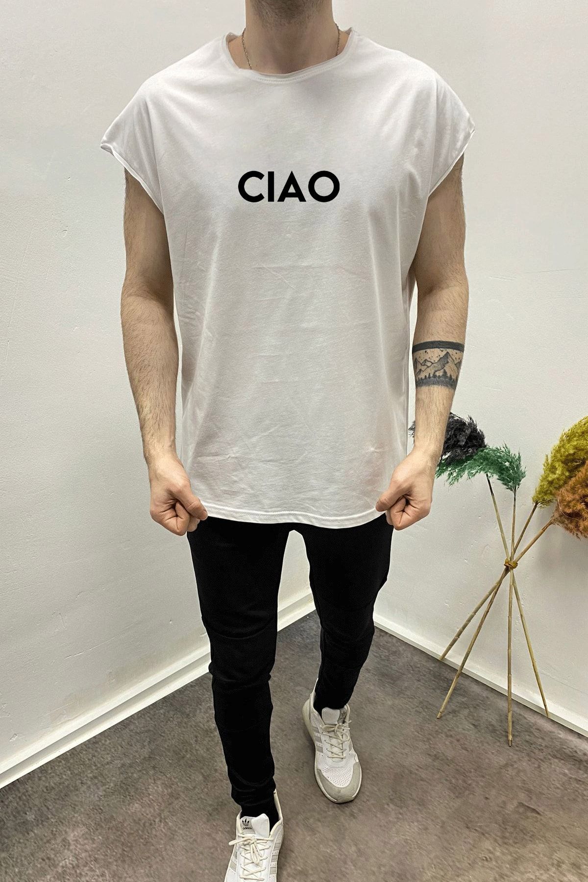İnsane Minds Erkek Kolsuz Bol Kalıp Oversize Baskılı Tshirt