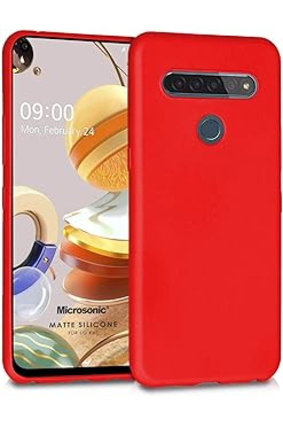 Pazarcan Microsonic Matte Silicone Lg K61 Kılıf Kırmızı [K61 Ile Uyumlu Kılıf - Kırmızı]