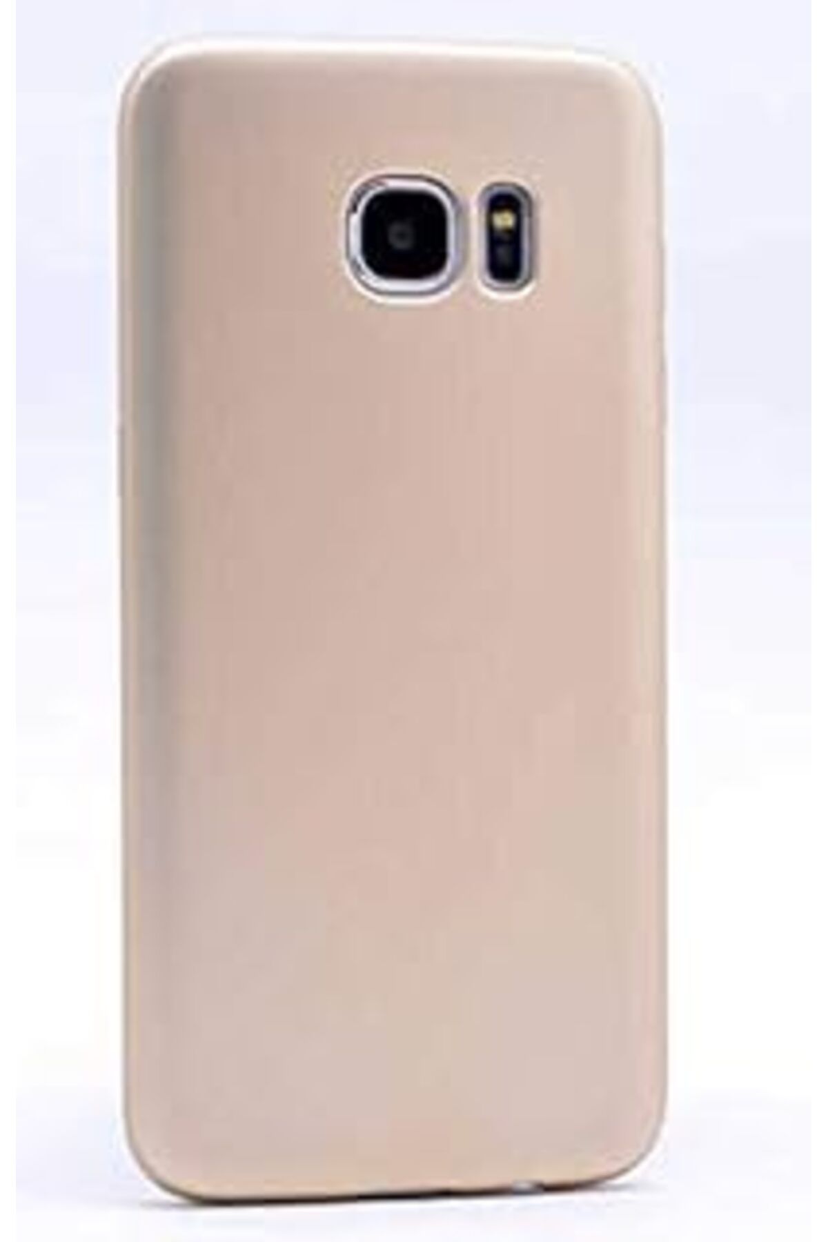 Pazarcan Samsung Galaxy S7 Edge Uyumlu Mat Yumuşak Silikon Kılıf (ALTIN RENGİ)