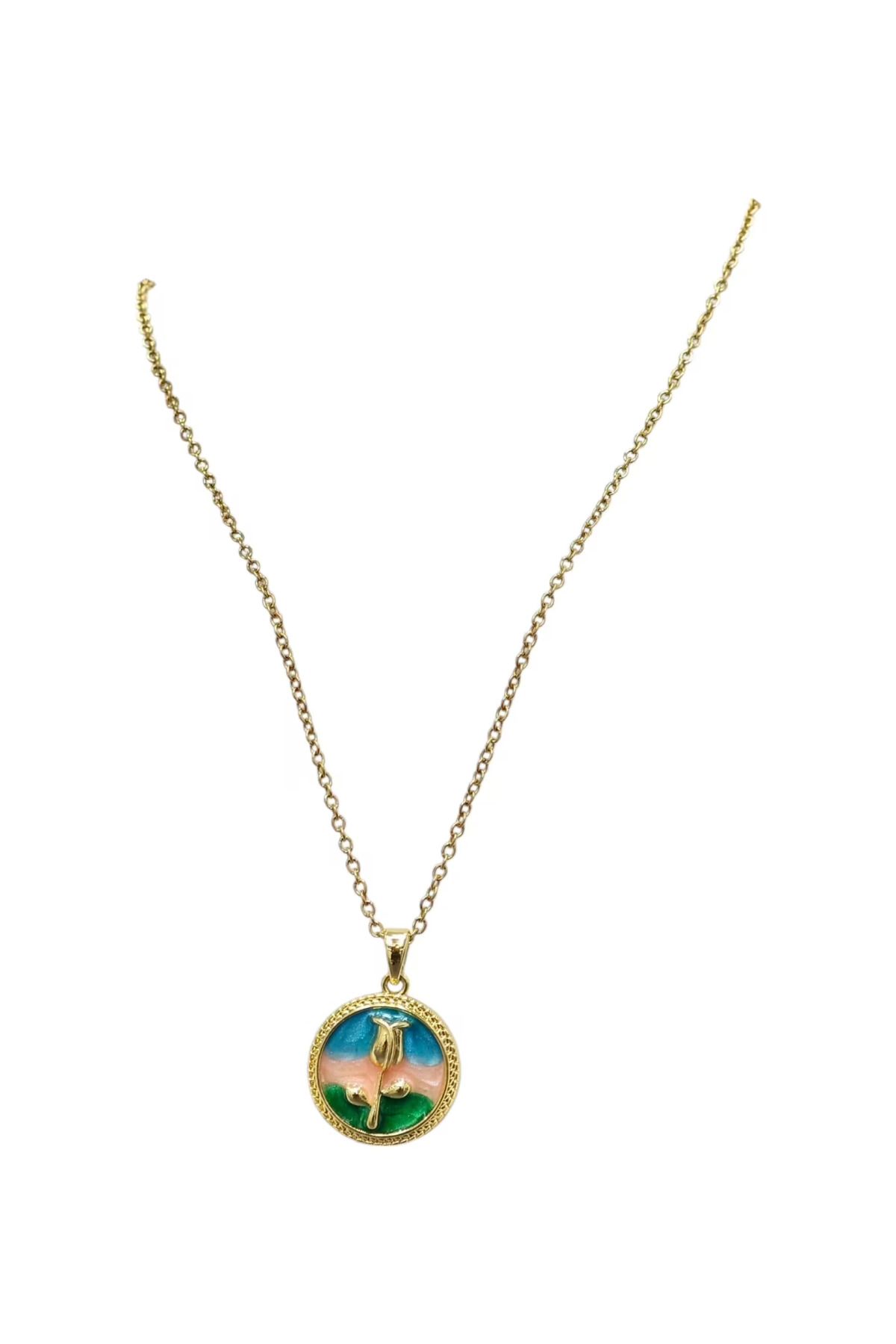 Bluw Jewelry Pinterest Kolye Lale Desenli M1