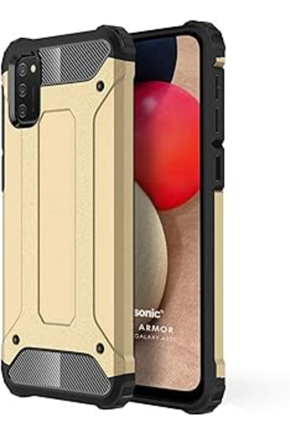 Pazarcan Microsonic Galaxy A02S Kılıf Rugged Armor Gold [Galaxy A02S Ile Uyumlu Kılıf - Gold]