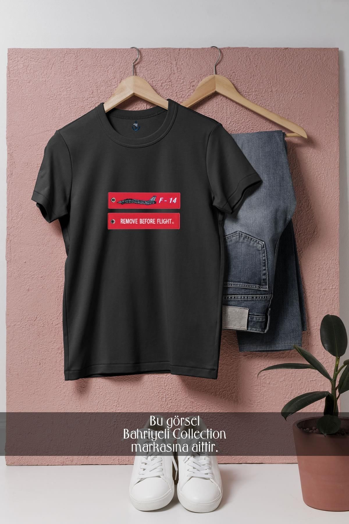 Bahriyeli Collection Oversize F-14 Remove Before Flight Savaş Uçağı Tasarımlı Unisex T-Shirt
