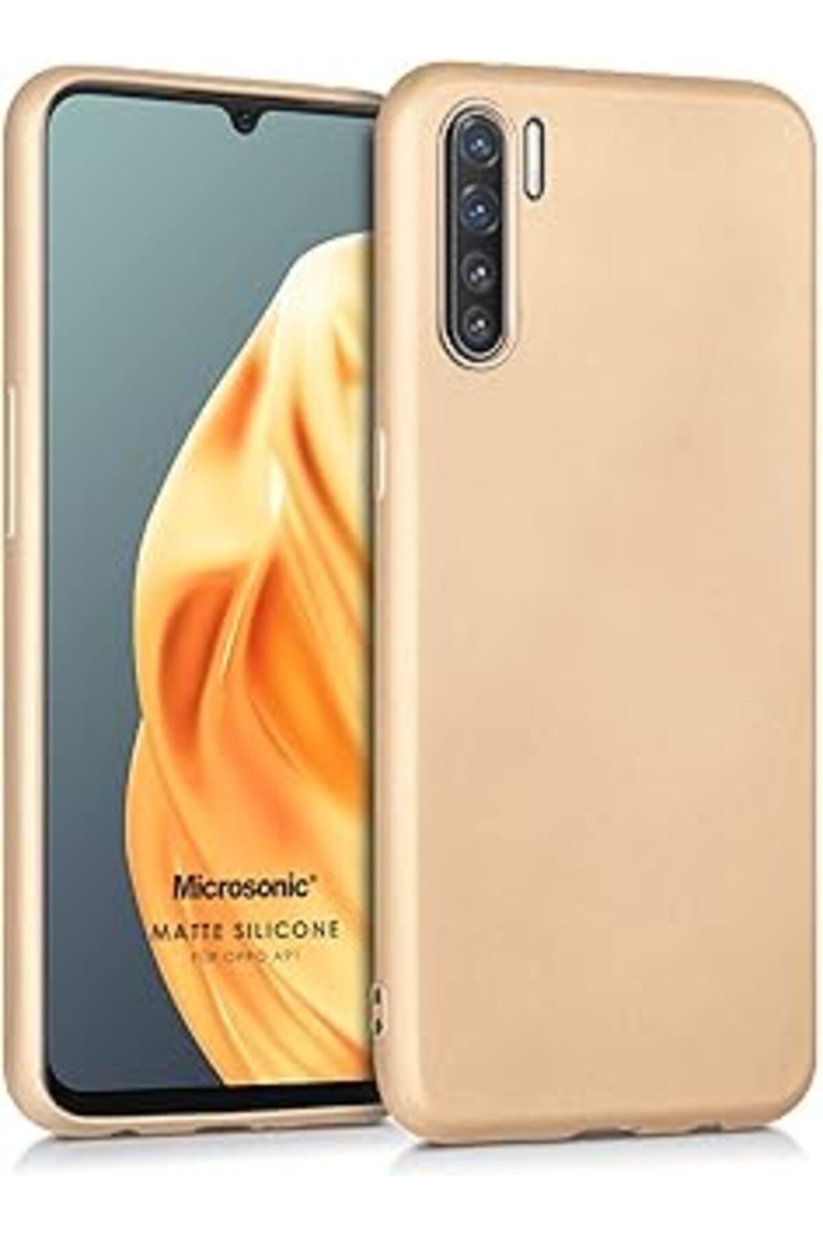Pazarcan Microsonic Matte Silicone Oppo A91 Için Kılıf Gold [A91 Ile Uyumlu Kılıf - Gold]