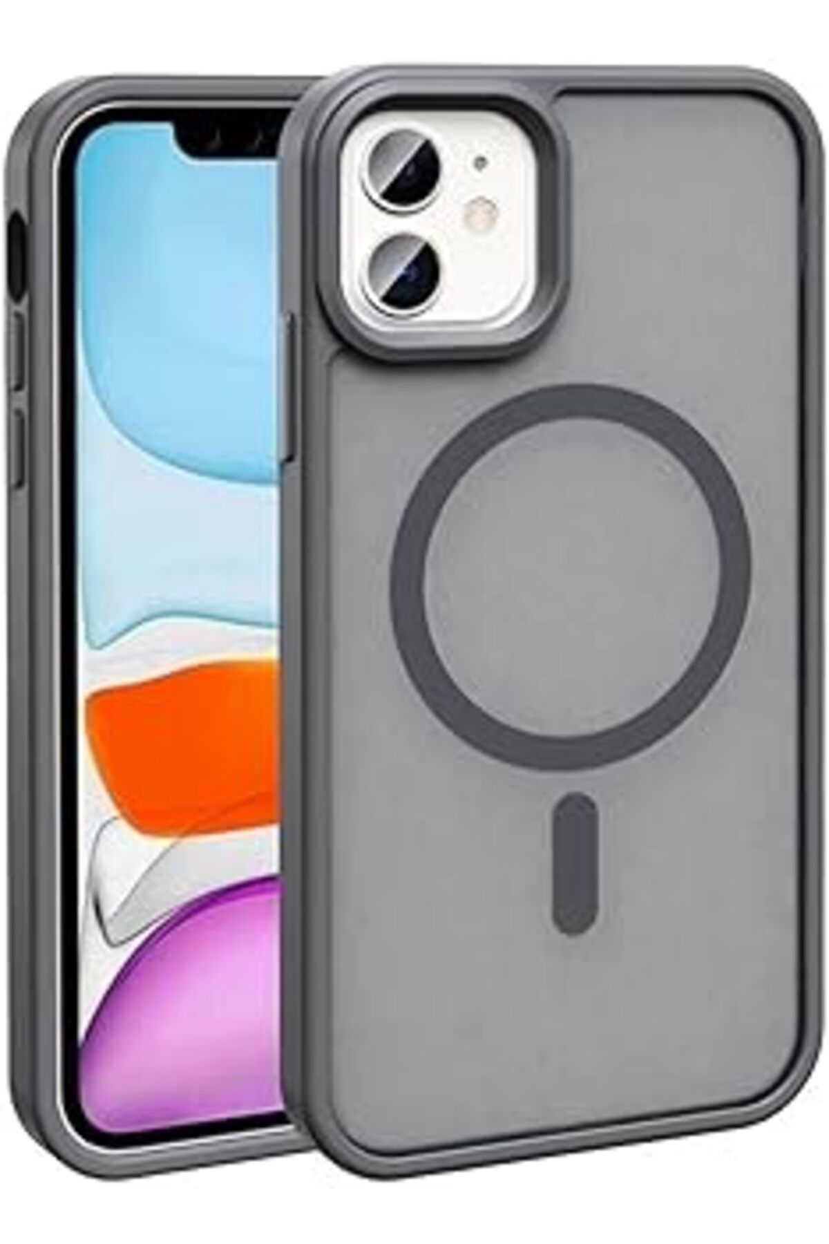 Karachil Constrain Iphone 11 Ile Uyumlu Zore Sio Magsafe Ile Uyumlu Şarj Özellikli Mat Kılıf – Gri