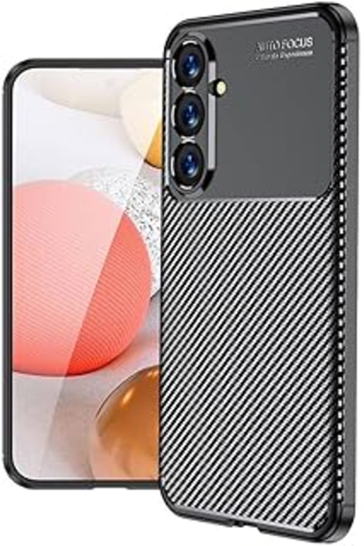Pazarcan Galaxy S23 Fe İle Uyumlu Silikon Kılıf Tpu Negro Ultra Slim Fit Karbon Delux (Siyah)