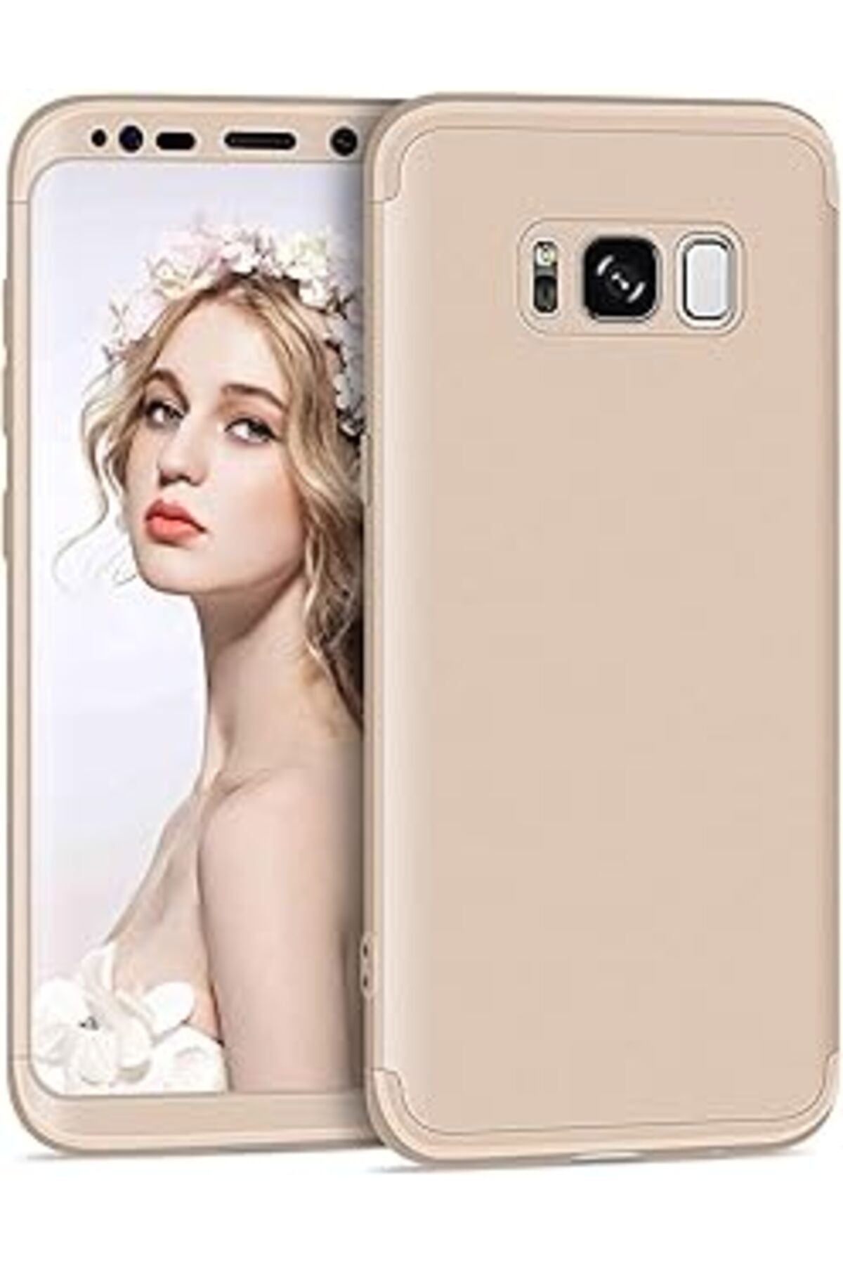 Pazarcan Microsonic Samsung Galaxy S8 Için Kılıf Double Dip 360 Protective Gold [Galaxy S8 Ile Uyumlu Kılıf