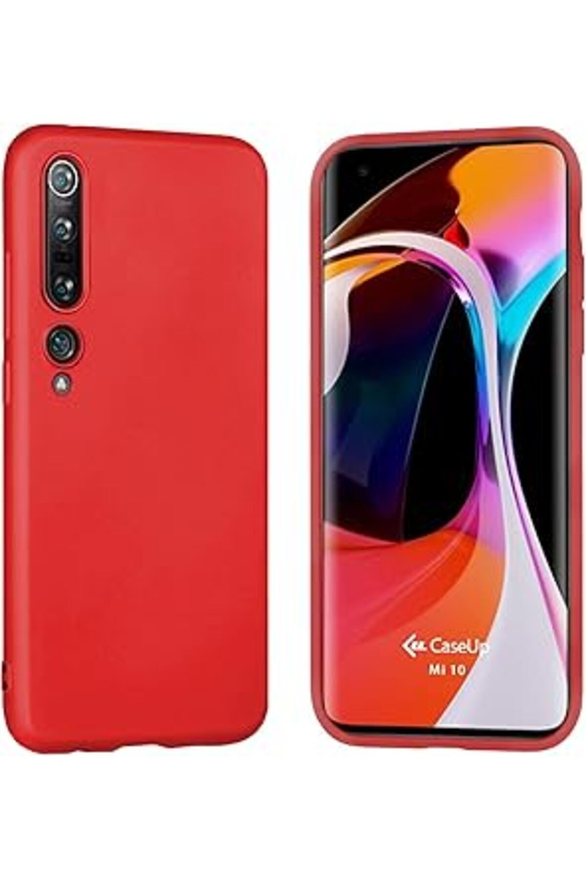 Pazarcan Caseup Mi 10 Uyumlu Kılıf, Caseup Matte Surface Kırmızı