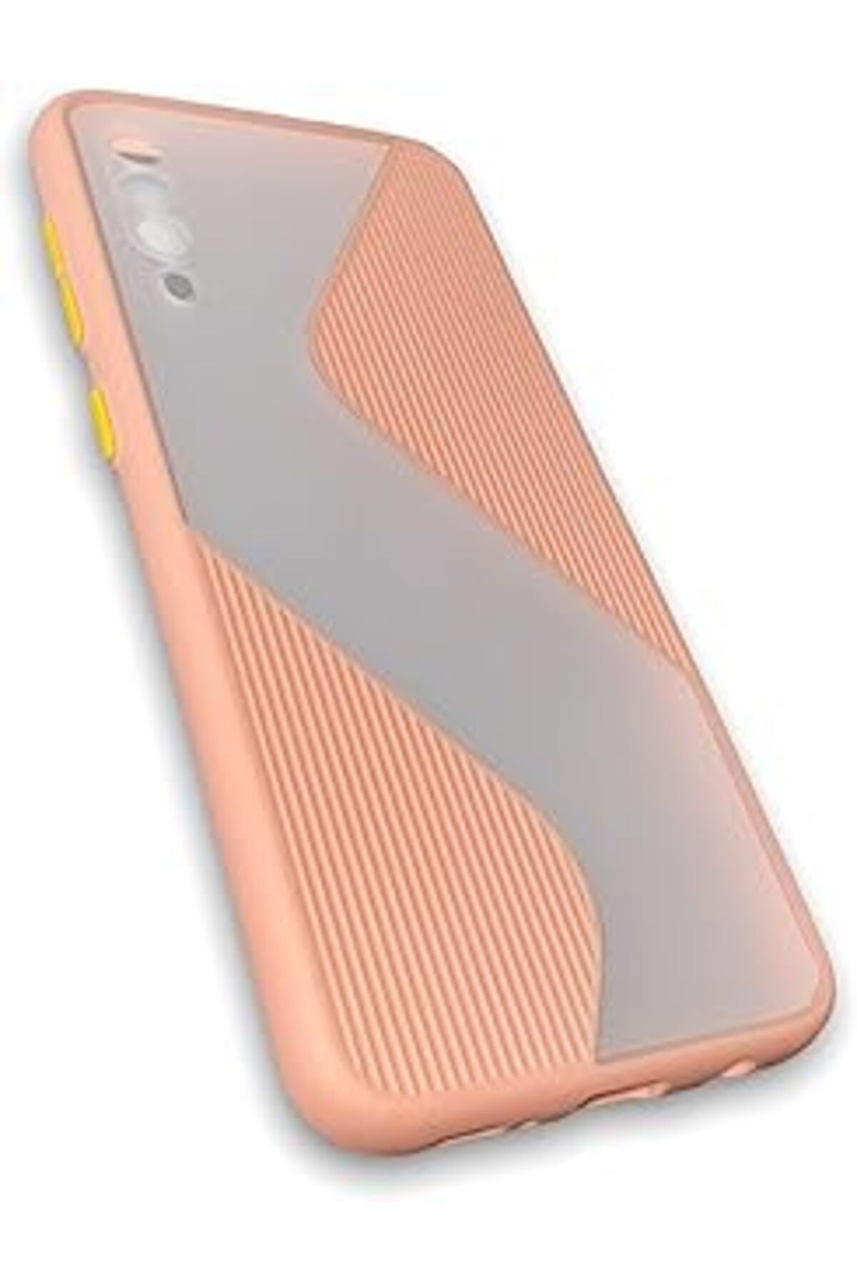 Pazarcan Cupcase® Samsung Galaxy A30S Uyumlu Kılıf Su Yolu Tasarımlı Yarı Transparan Şeffaf Kamera Lens Koru