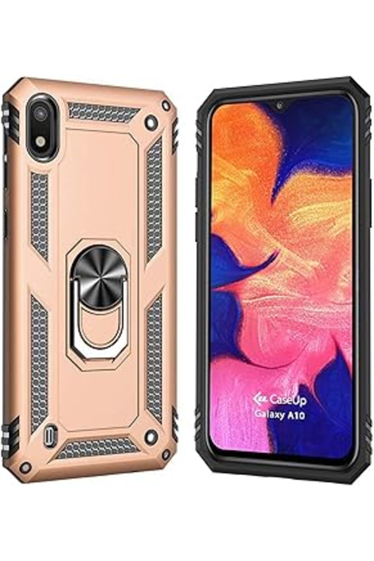 Pazarcan Caseup Galaxy A10, Caseup Magnetic Ring Uyumlu Kılıf Gold