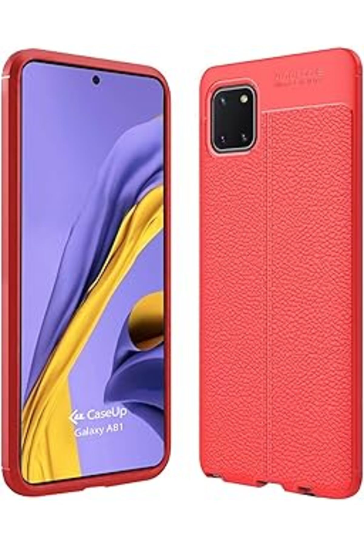 Qedii Caseup Samsung Galaxy A81 Uyumlu Kılıf, Caseup Niss Silikon Kırmızı