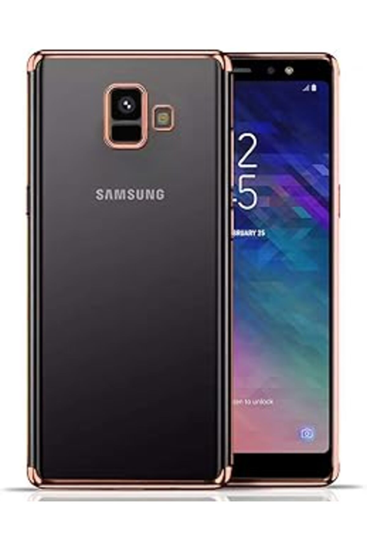 Pazarcan Microsonic Samsung Galaxy A6 2018 Için Kılıf Skyfall Transparent Clear Rose Gold [Galaxy A6 2018 Il