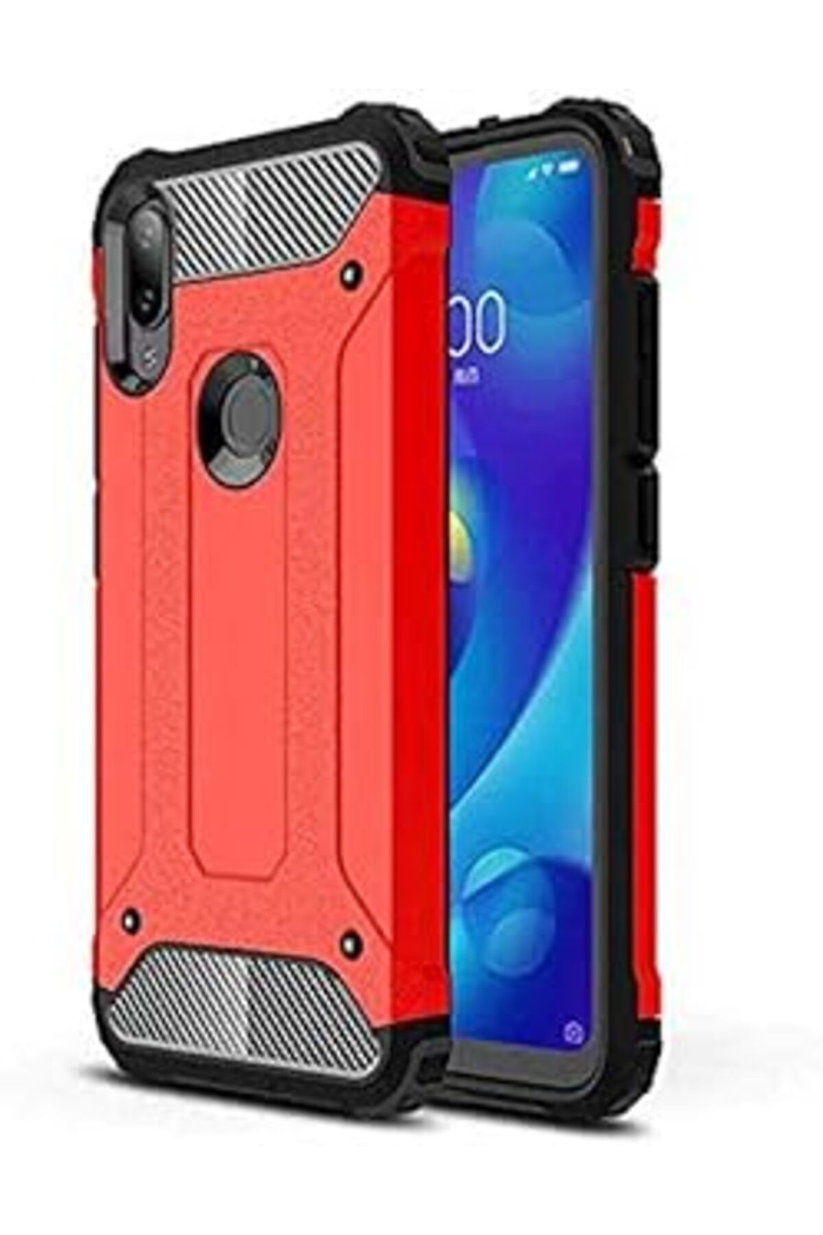 Pazarcan Zore Xiaomi Mi Play Ile Uyumlu Kılıf Zore Crash Zırh Tipi Koruyucu Çift Katmanlı Silikon Kapak,Kırm