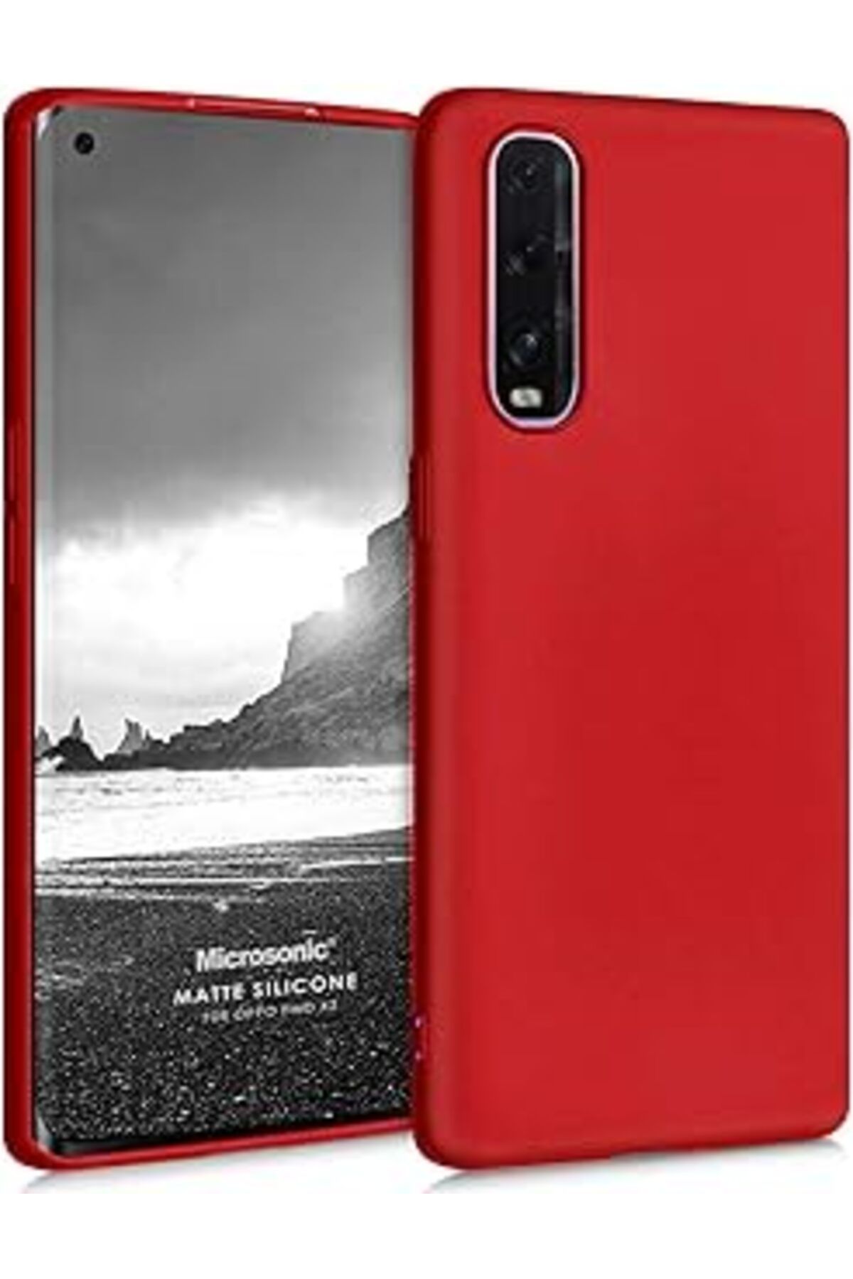 Pazarcan Microsonic Matte Silicone Find X2 Kılıf Kırmızı [Find X2 Ile Uyumlu Kılıf - Kırmızı]