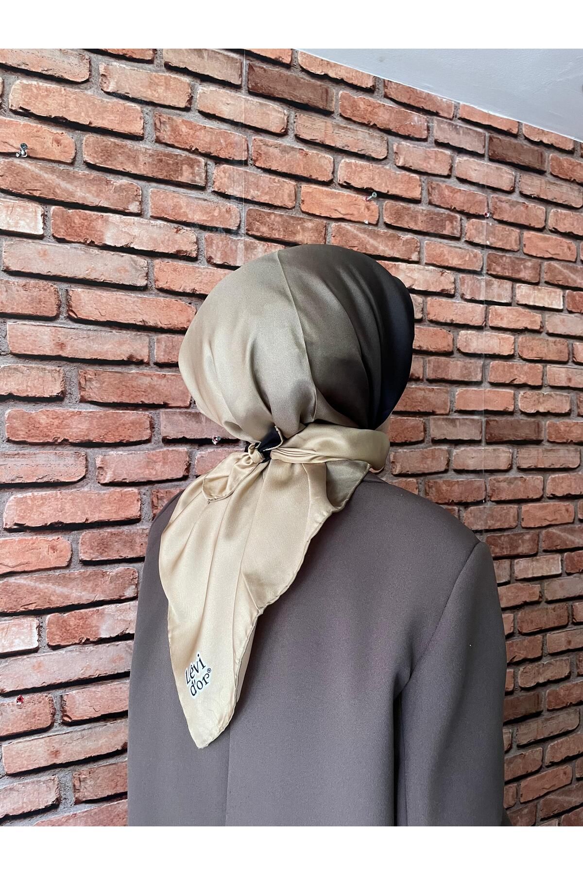 Levidor geçişli twill ipek eşarp