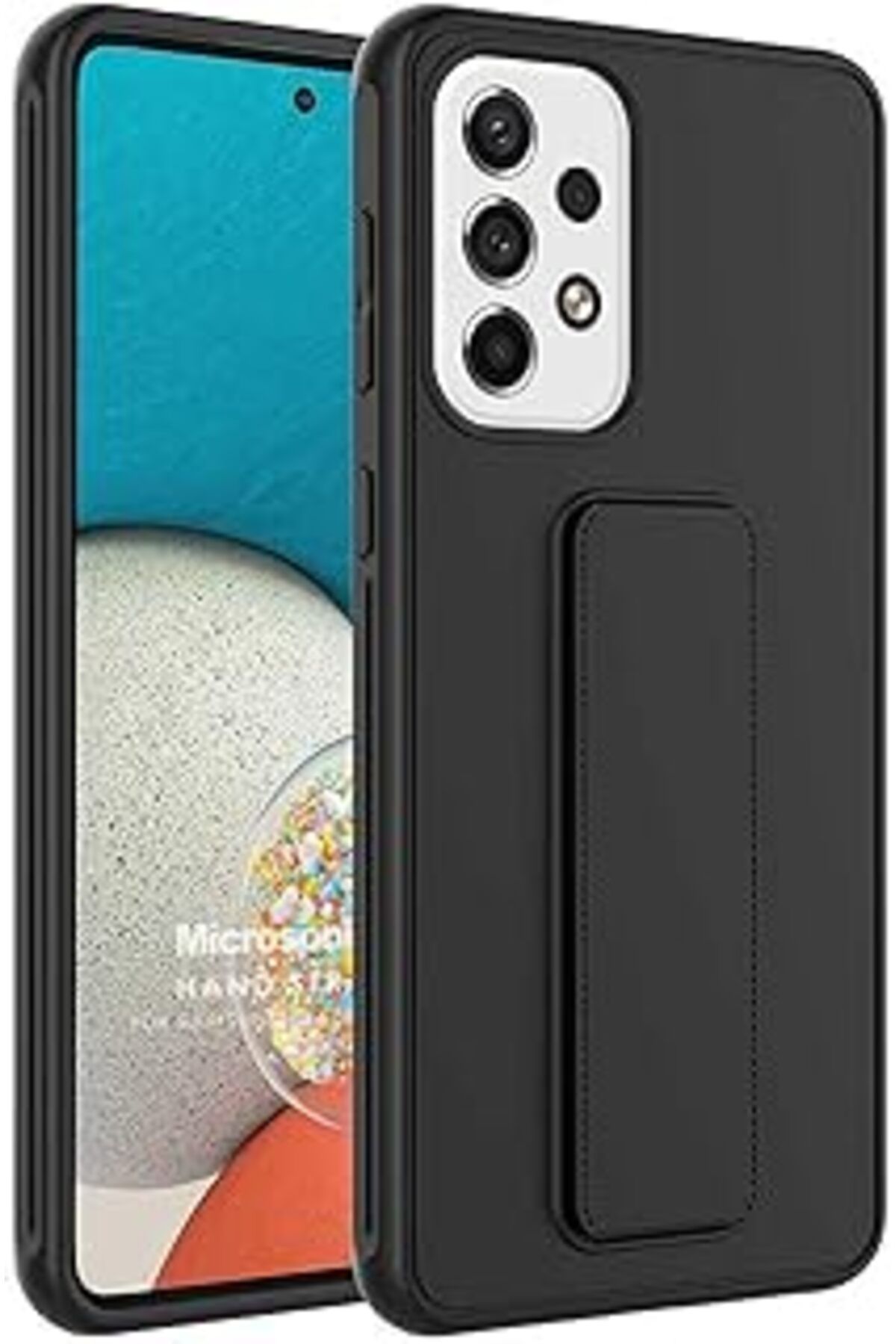 Pazarcan Microsonic Samsung Galaxy A13 4G Için Kılıf Hand Strap Siyah [Galaxy A13 4G Ile Uyumlu Kılıf - Siya