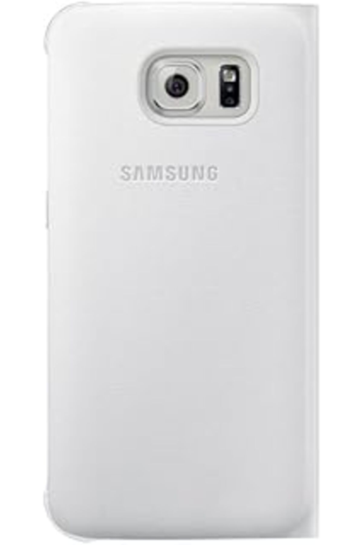 Qedii Flip Wallet Koruyucu Kılıf (Pu Deri, Kredi Kartı Bölmeli, Galaxy S6 Edge Uygun) Beyaz