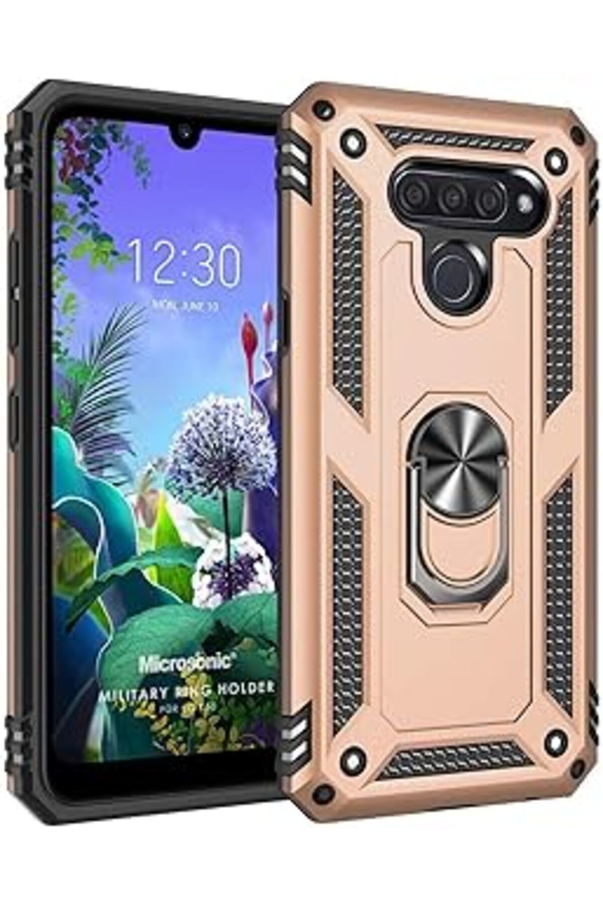 Pazarcan Microsonic Lg K50 Kılıf Military Ring Gold [K50 Ile Uyumlu Kılıf - Gold]