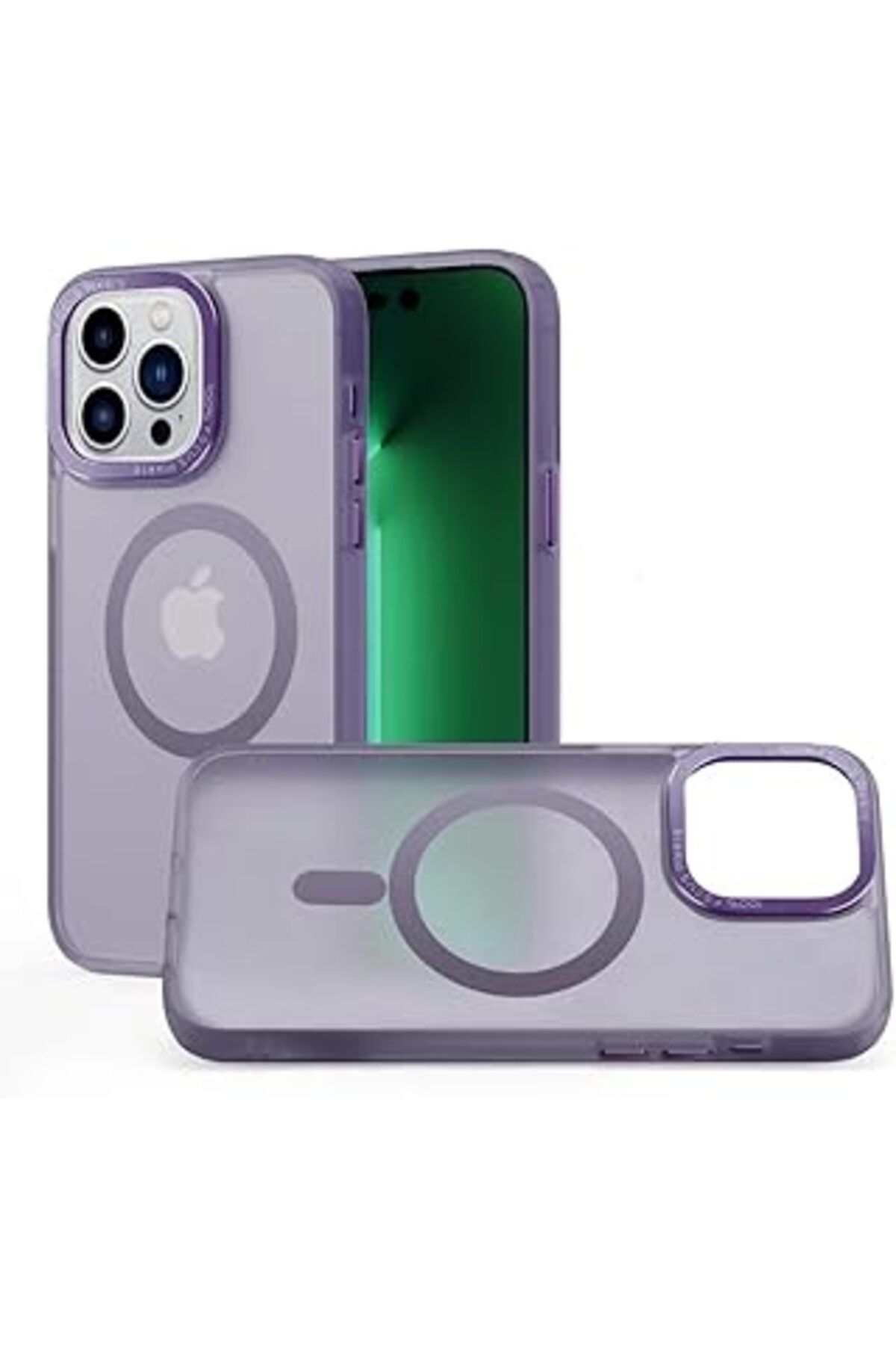 Pazarcan Bause Iphone 14 Ile Uyumlu Lüks Pc Mat Magsafe Kılıf, Metal Tuşlu Frosted Manyetik Silinebilir Sara