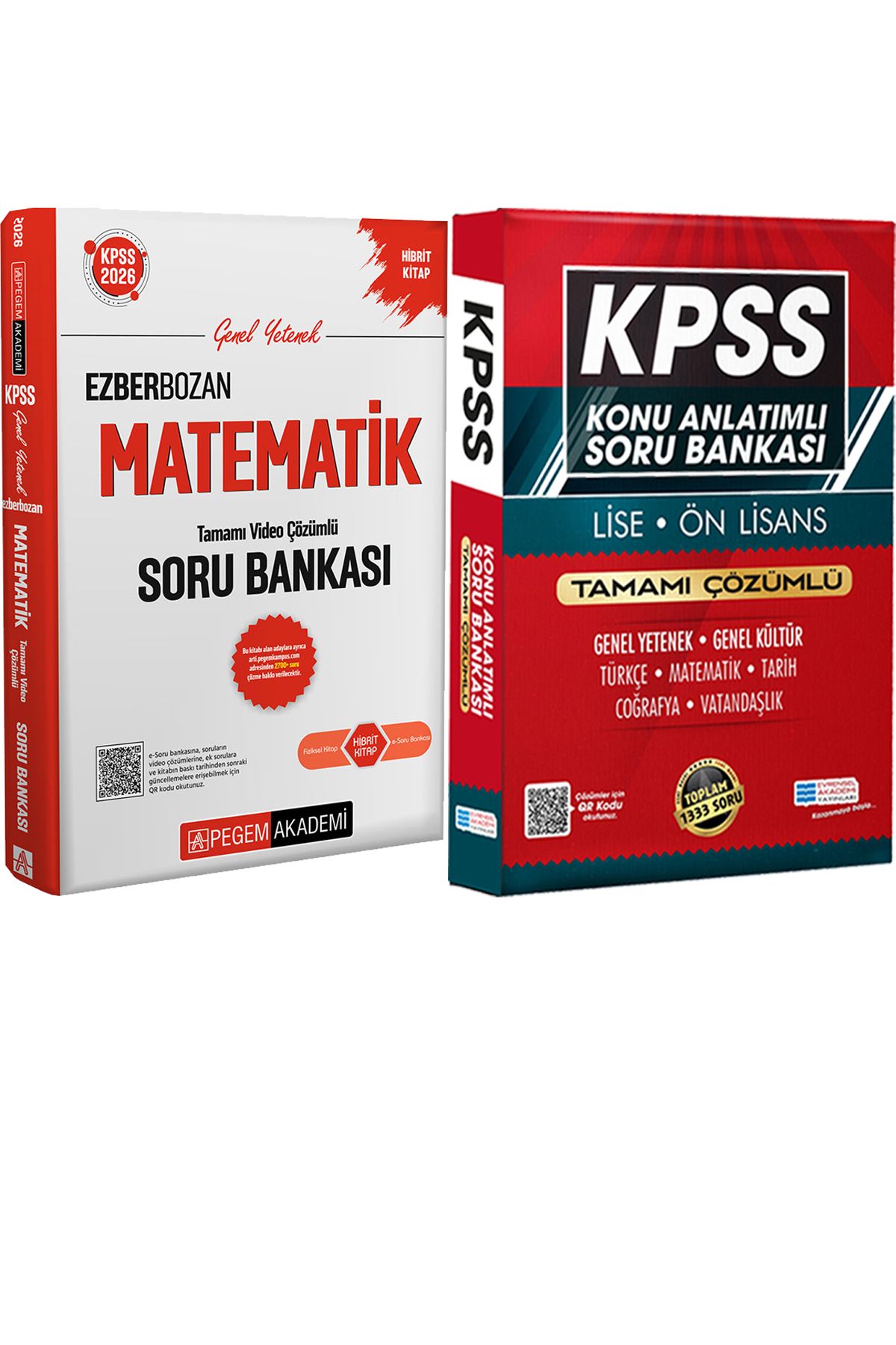 Pegem Akademi Yayıncılık 2026 KPSS Genel Yetenek Genel Kültür Ezberbozan Matematik Soru - Lise Önlisans Konu Ant. Soru