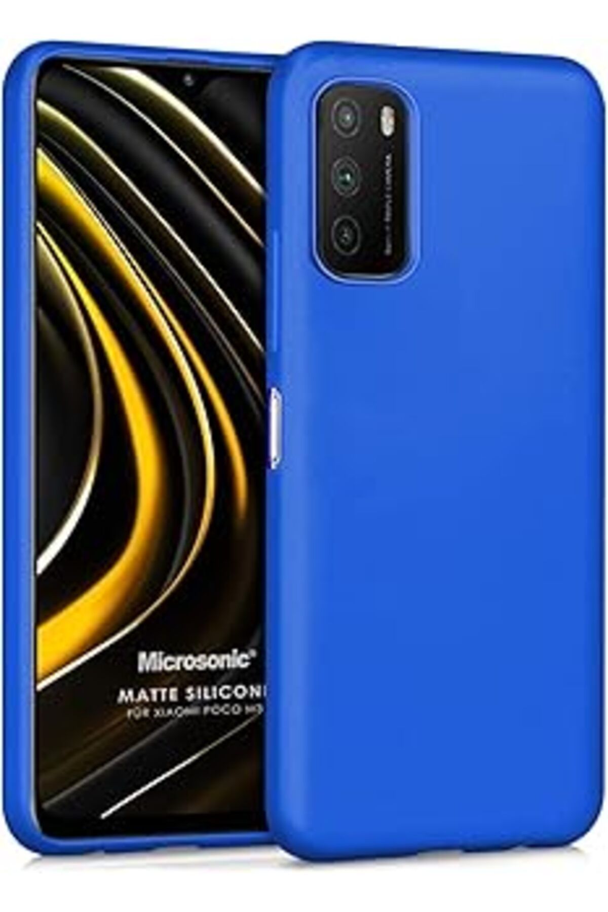 Pazarcan Microsonic Matte Silicone Xiaomi Poco M3 Için Kılıf Mavi [Poco M3 Ile Uyumlu Kılıf - Mavi]