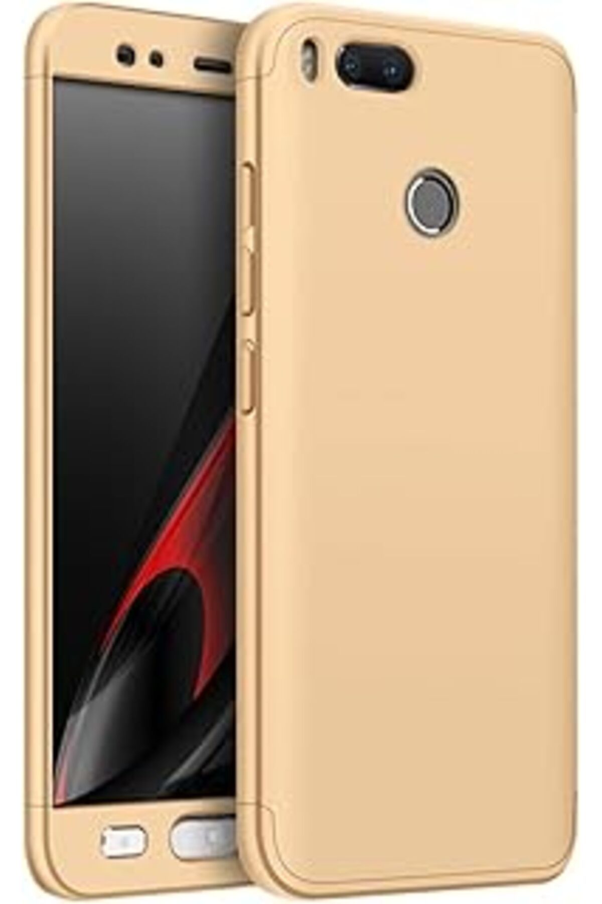 Pazarcan Microsonic Mi 5X Kılıf Double Dip 360 Protective Gold [Mi 5X Ile Uyumlu Kılıf - Gold]