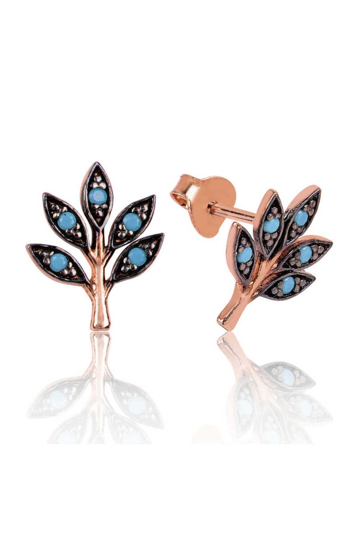 noip 925 Ayar Gümüş Sevgi Dalı Çivili Küpe (EA1160063) (7474)