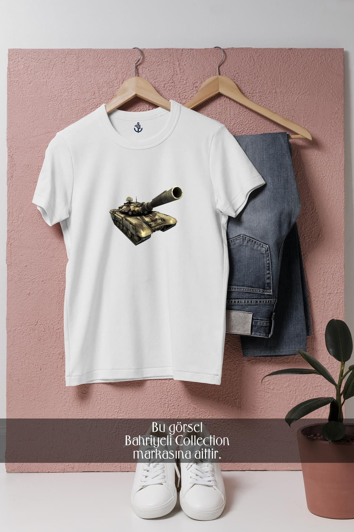 Bahriyeli Collection Oversize Battlefield2 Tank Tasarımlı Unisex T-Shirt