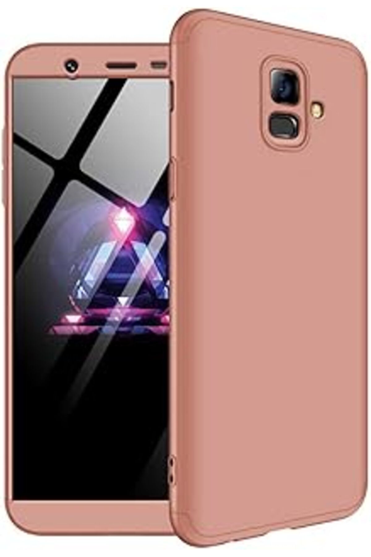 Pazarcan Microsonic Samsung Galaxy A6 2018 Için Kılıf Double Dip 360 Protective Rose Gold [Galaxy A6 2018 Il