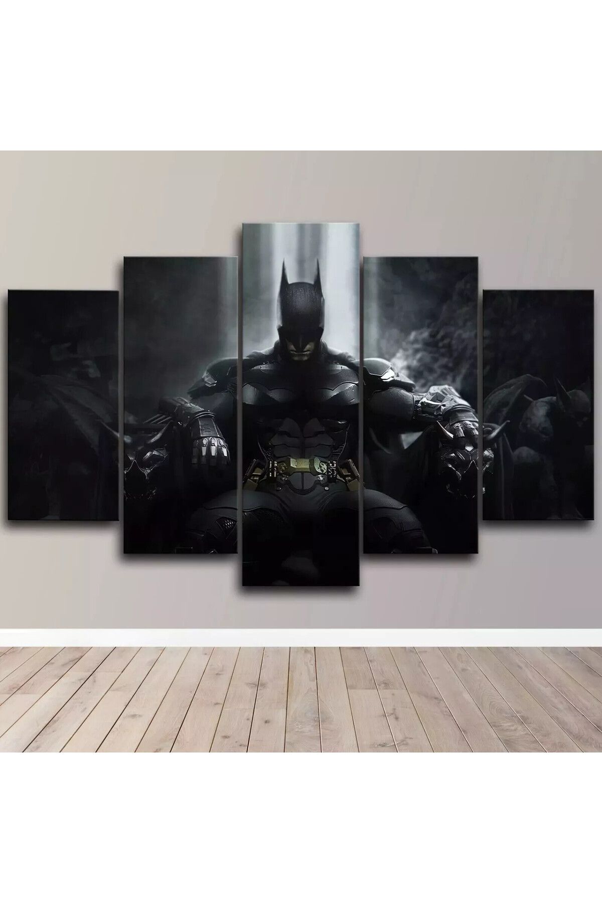 fabriflow exclusive Batman Özel Tasarım 5li tablo dekoratif ev hediyesi
