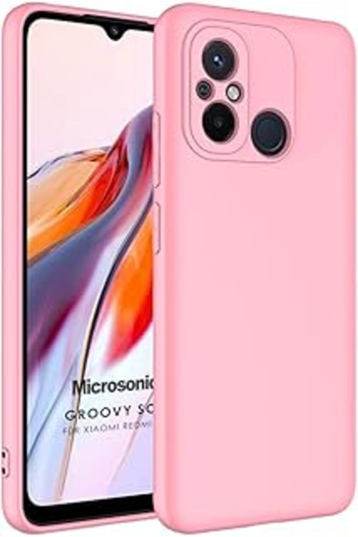 Pazarcan Microsonic Xiaomi Redmi 12C Için Kılıf Groovy Soft Pembe [Redmi 12C Ile Uyumlu Kılıf - Pembe]