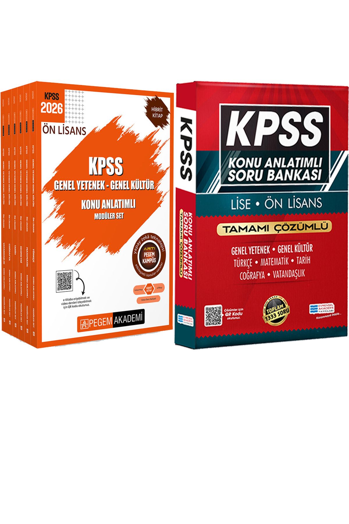 Pegem Akademi Yayıncılık 2026 KPSS Ön Lisans Konu Modüler Set (6 Kitap) - Lise Önlisans Konu Ant. Soru