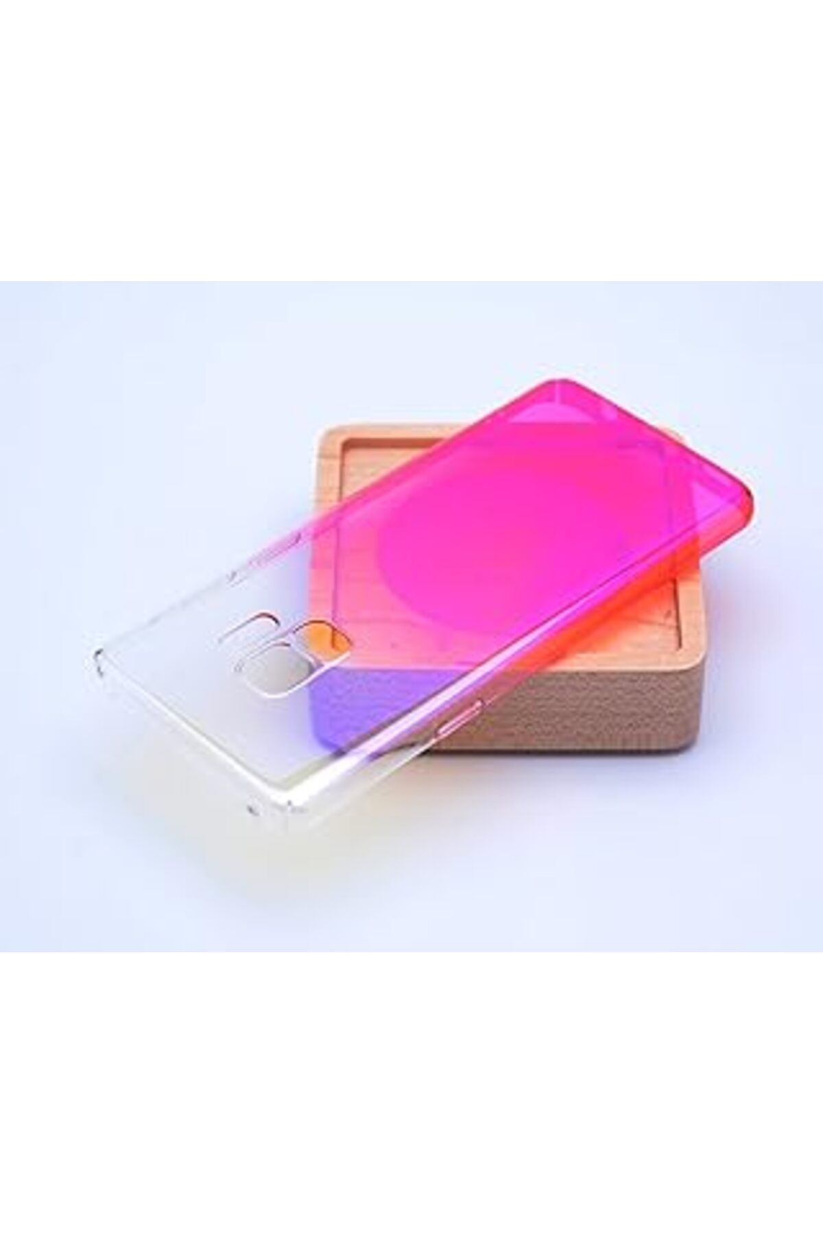 Pazarcan Zore Renkli Transparan S9 Plus Ile Uyumlu Pink Mika Kapak