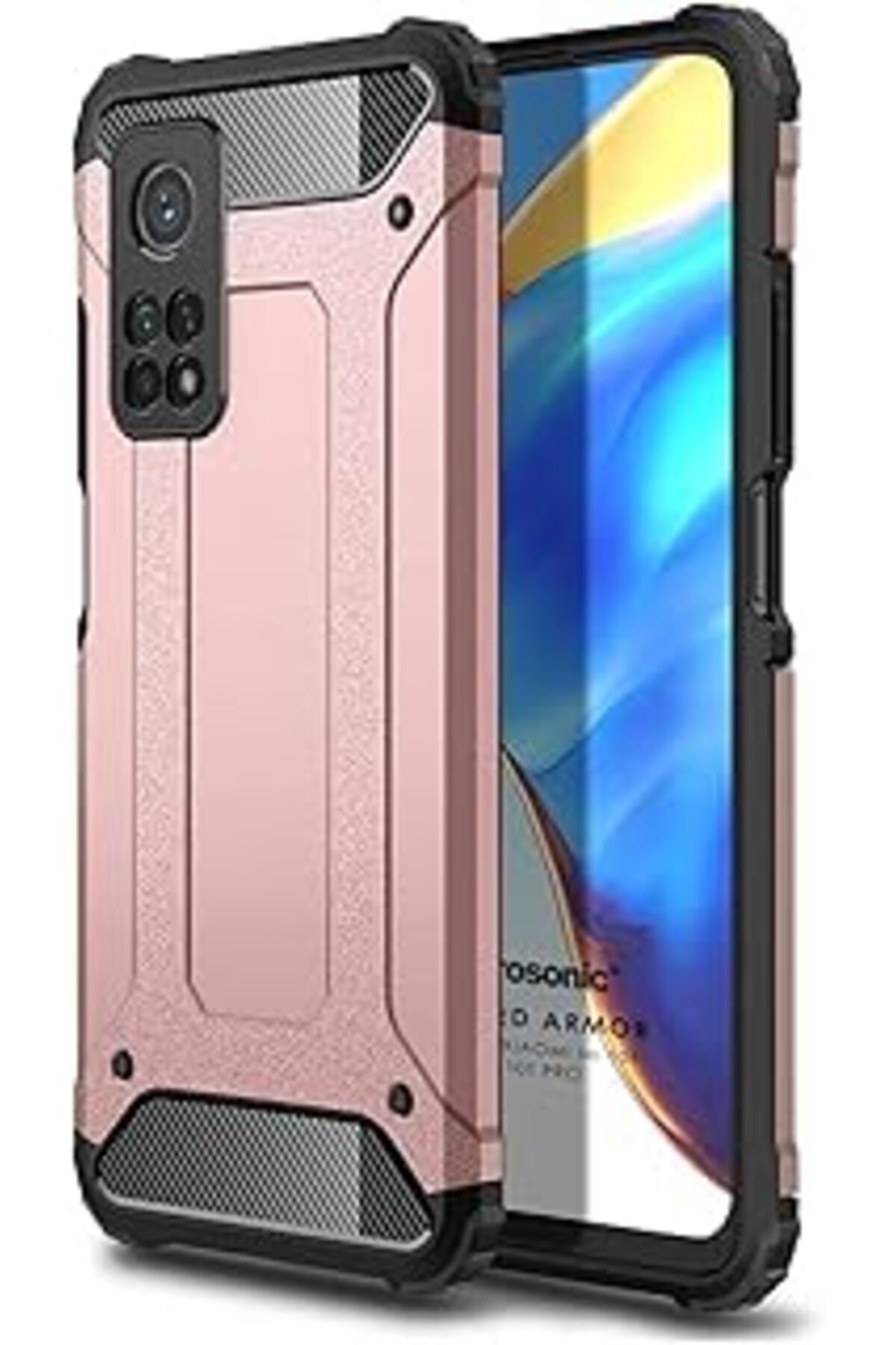 Pazarcan Microsonic Mi 10T Kılıf Rugged Armor Rose Gold [Mi 10T Ile Uyumlu Kılıf - Rose Gold]