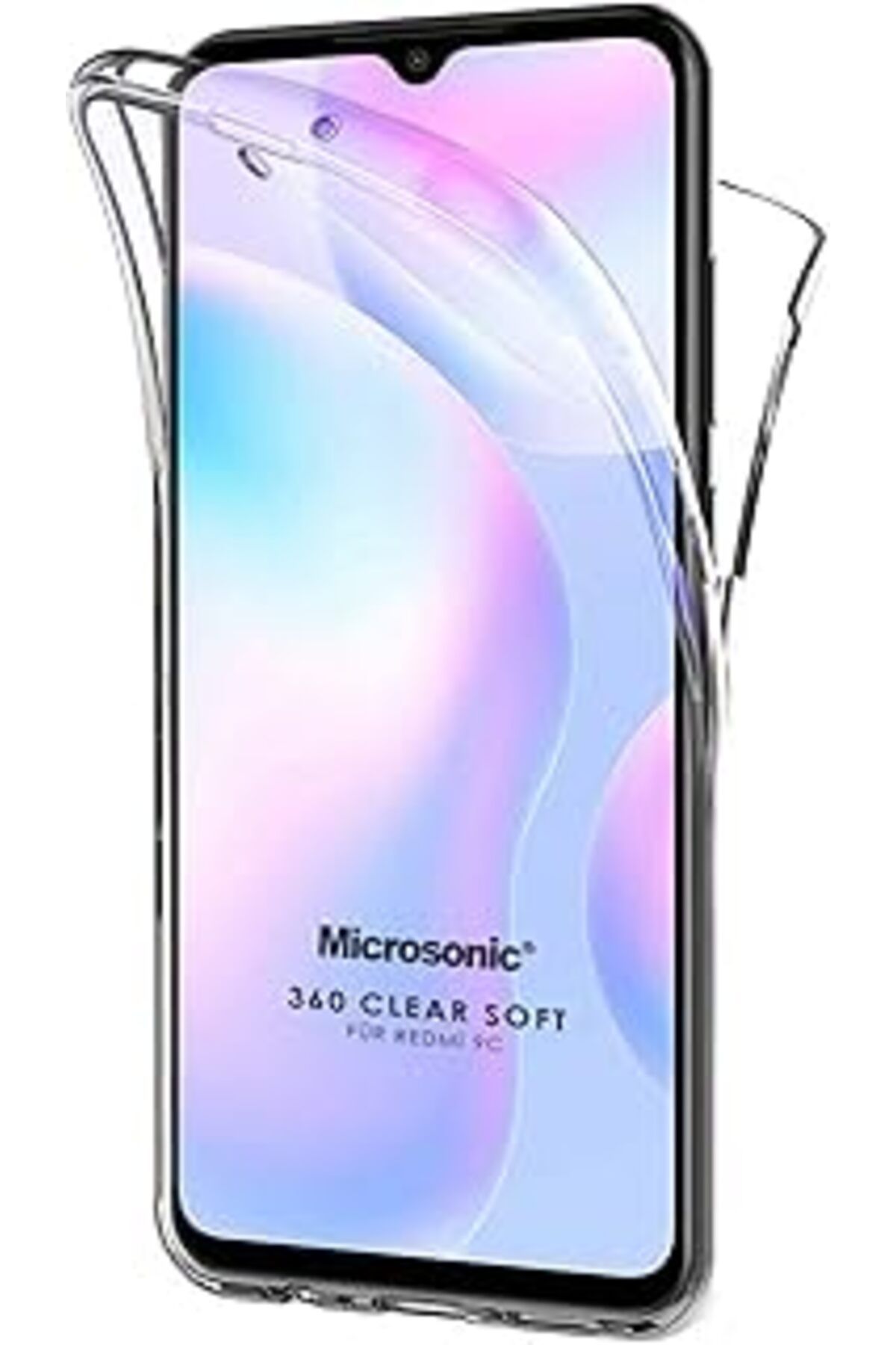 Pazarcan Microsonic Xiaomi Redmi 10A Için Kılıf 6 Tarafı Tam Full Koruma 360 Clear Soft Şeffaf [Redmi 10A Il