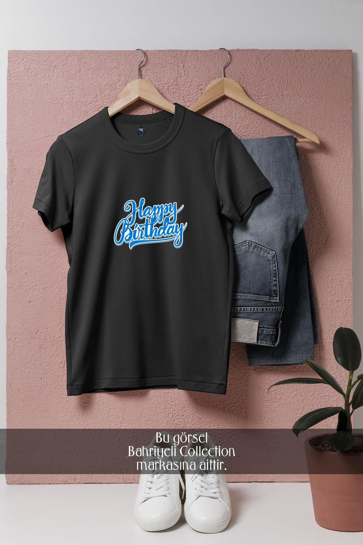 Bahriyeli Collection Oversize Happy Birthday Doğum Günü Tasarımlı Unisex T-Shirt
