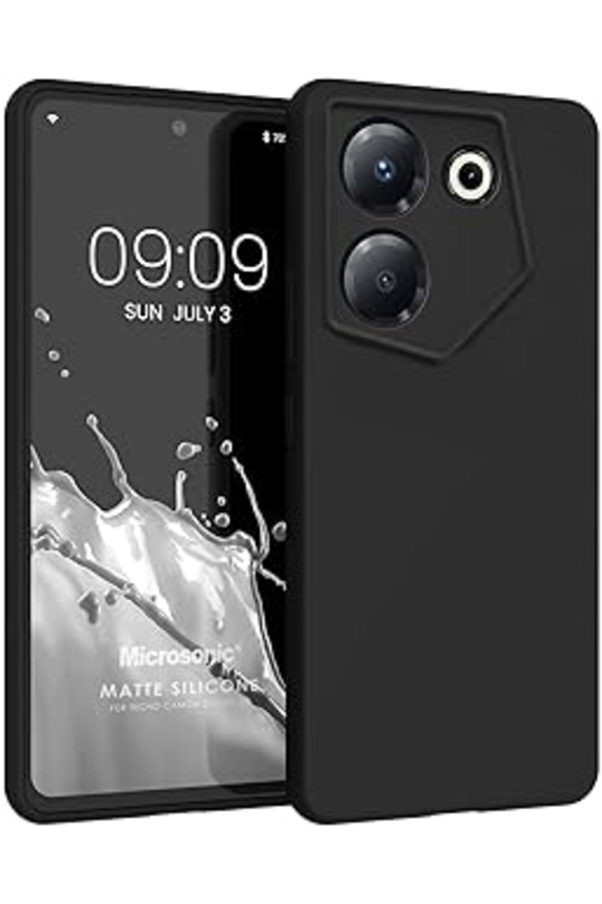 Pazarcan Microsonic Matte Silicone Tecno Camon 20 Pro 5G Kılıf Siyah [Camon 20 Pro 5G Ile Uyumlu Kılıf - Siy