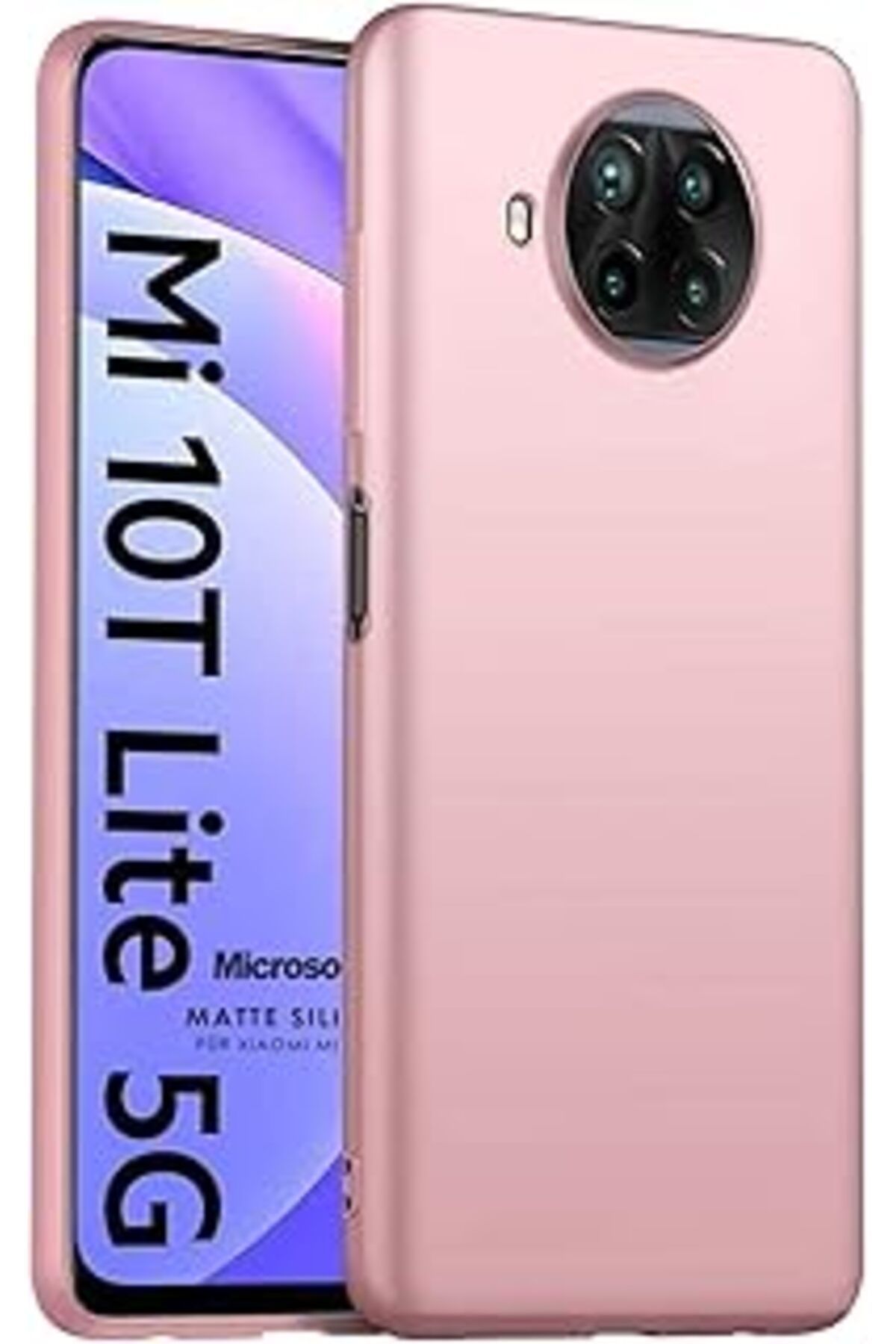 Pazarcan Microsonic Matte Silicone Mi 10T Lite Kılıf Rose Gold [Mi 10T Lite Ile Uyumlu Kılıf - Rose Gold]
