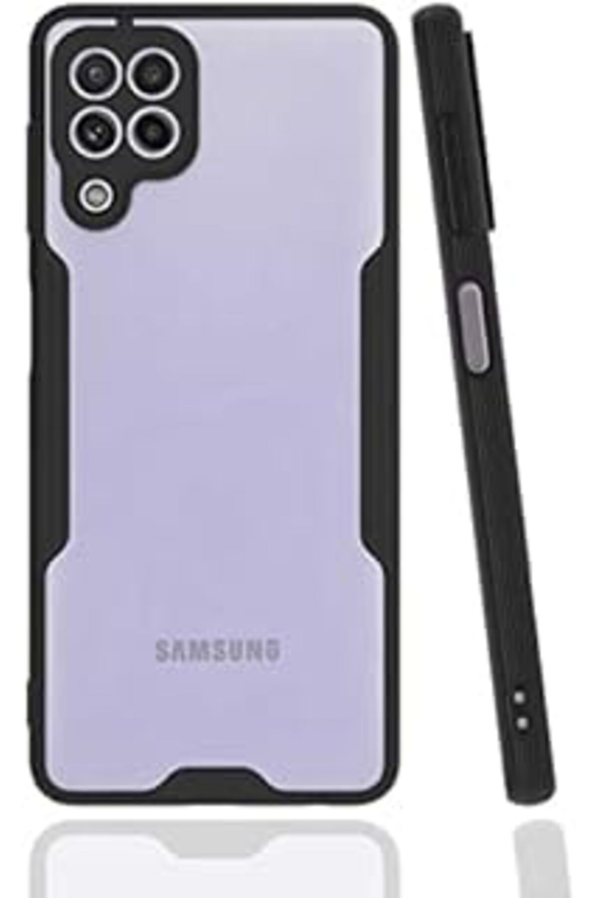 Karachil Nevarium Samsung Galaxy M22 Kılıf Kamera Korumalı Arkası Mat Silikon Platin