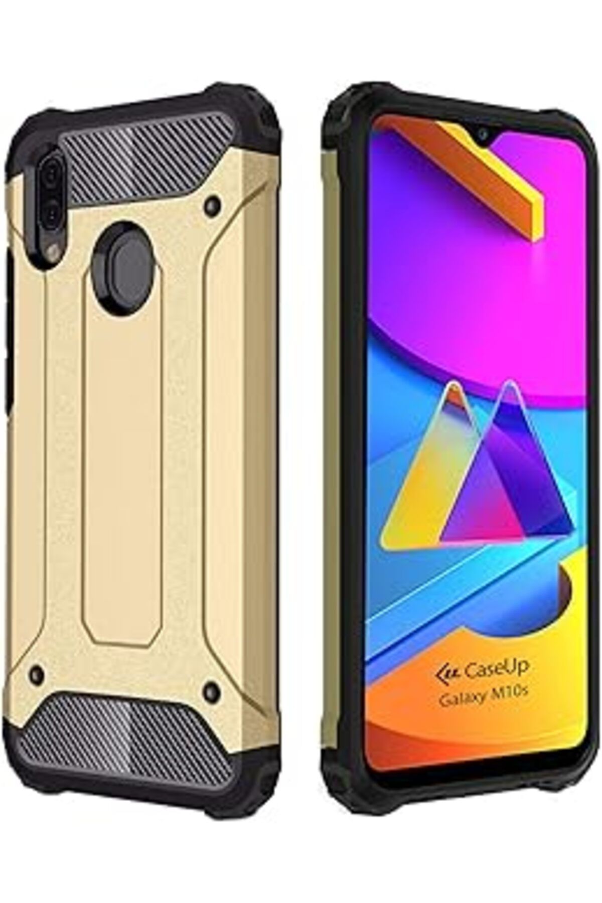Karachil Caseup Samsung Galaxy M10S Uyumlu Kılıf, Caseup Tank Gold