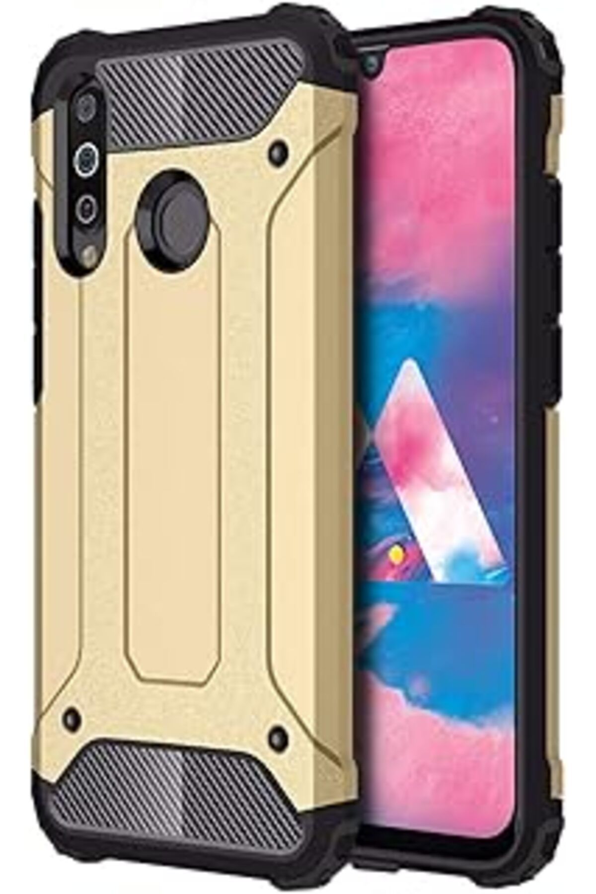 Pazarcan Microsonic Galaxy M30 Kılıf Rugged Armor Gold [Galaxy M30 Ile Uyumlu Kılıf - Gold]
