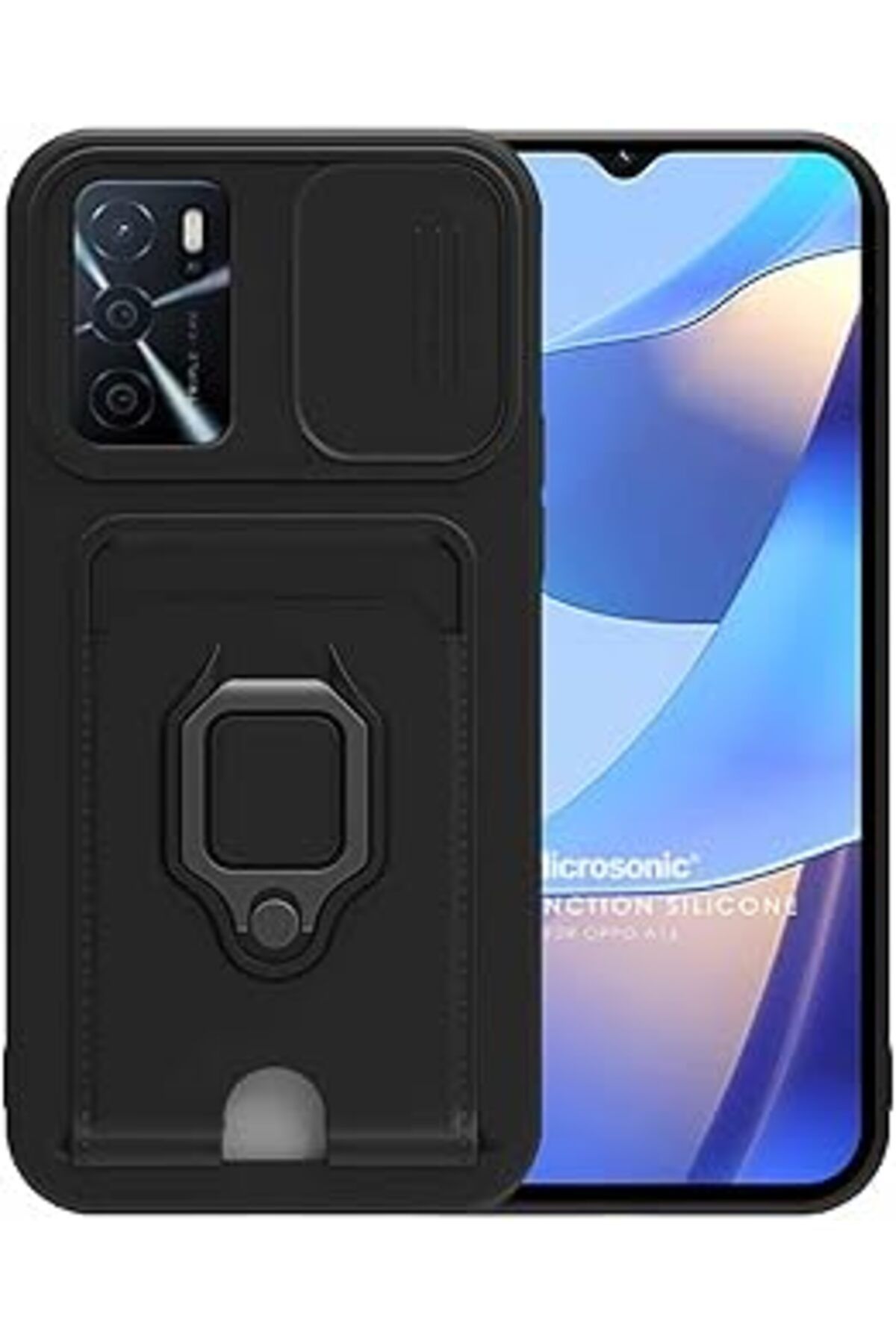 Pazarcan Microsonic Oppo A16 Için Kılıf Multifunction Silicone Siyah [A16 Ile Uyumlu Kılıf - Siyah]