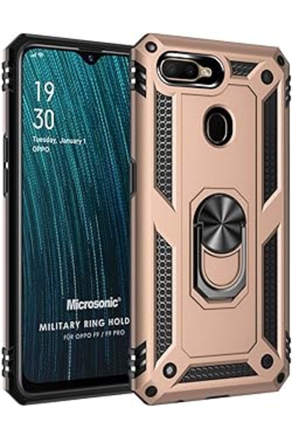 Pazarcan Microsonic F9 / F9 Pro Kılıf Military Ring Gold [f9 / F9 Pro Ile Uyumlu Kılıf - Gold]