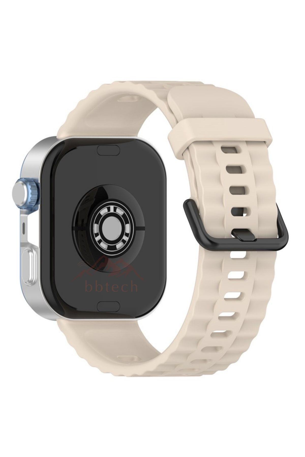 bbtech Huawei Fit 3 / Fit 4 / Fit 4 Pro Uyumlu Şık Dalga Tasarım Siyah Tokalı Silikon Kordon Huawei Kayış