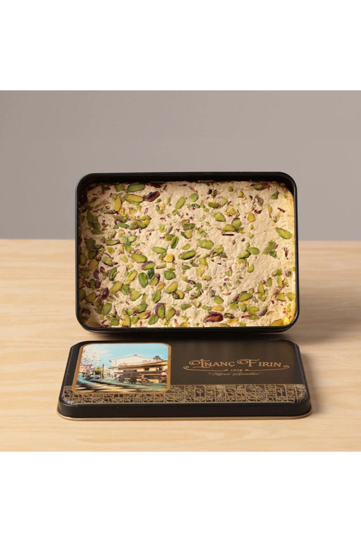 İNANÇ FIRIN-Faith Bakery Gift Sugar-Free Pistachio Tahini Halva – Metal Box, Natural, Sweetened with Date Juice 2