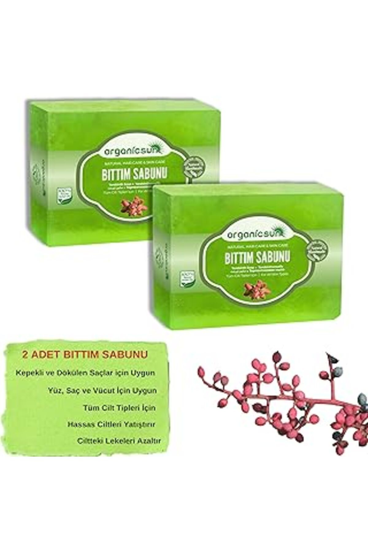 Karachil Organicsun Doğal Bıttım Sabunu 140 Gr X 2 Adet Saç Dökülmesine Karşı Tüm Saç Ve Cilt Tipleri İçin